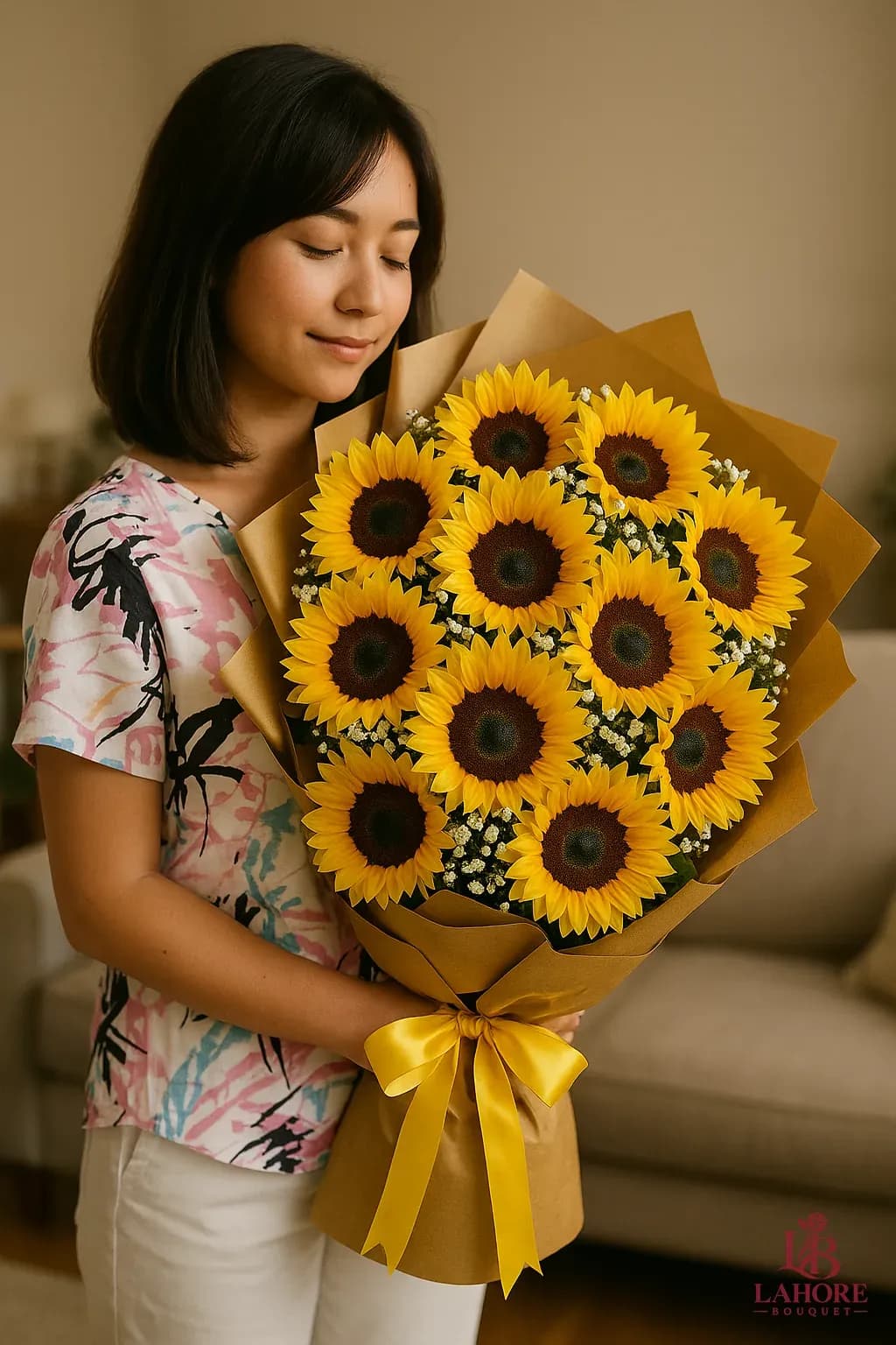 Golden Sunshine Sunflower Bouquet