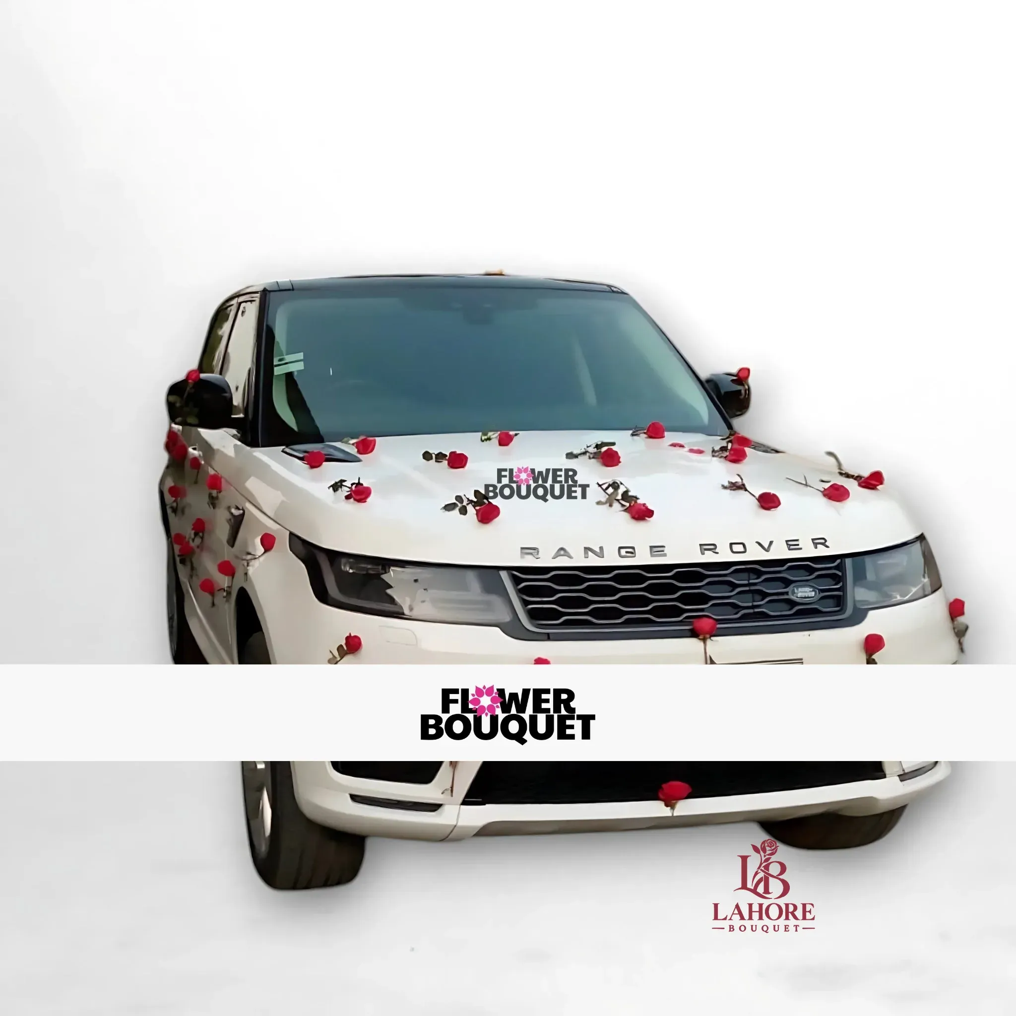 Luxurious Car Decoration with Red Roses