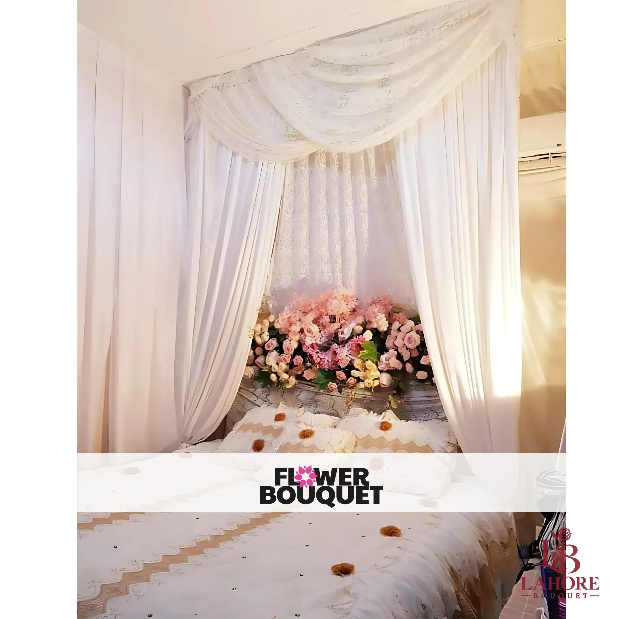 Enchanted Flower Canopy Bed Decor (Design 3)