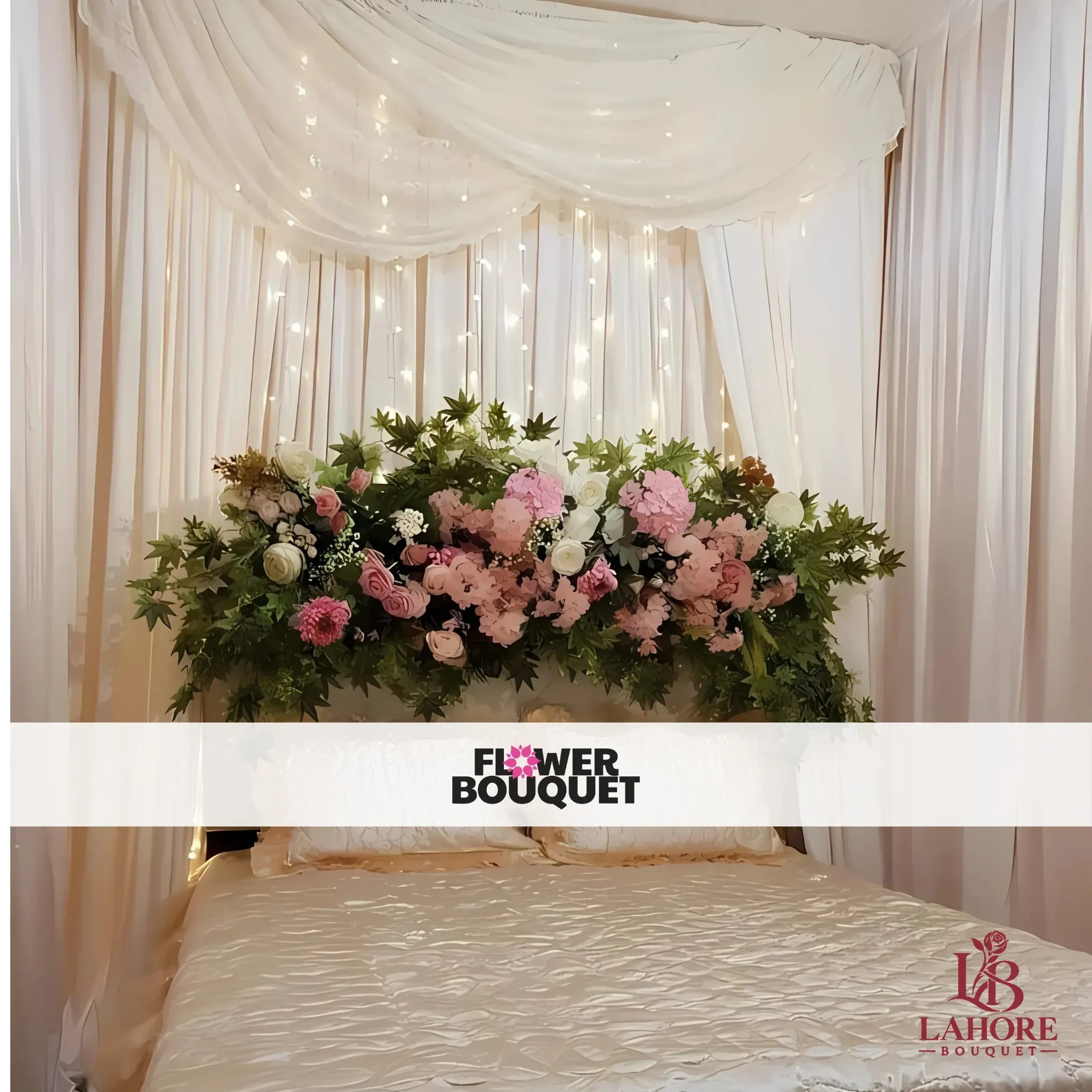 Romantic Garden Canopy Bed Decor (Design 3)