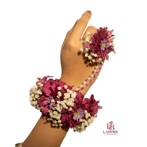 Purple Gajra Chain Set