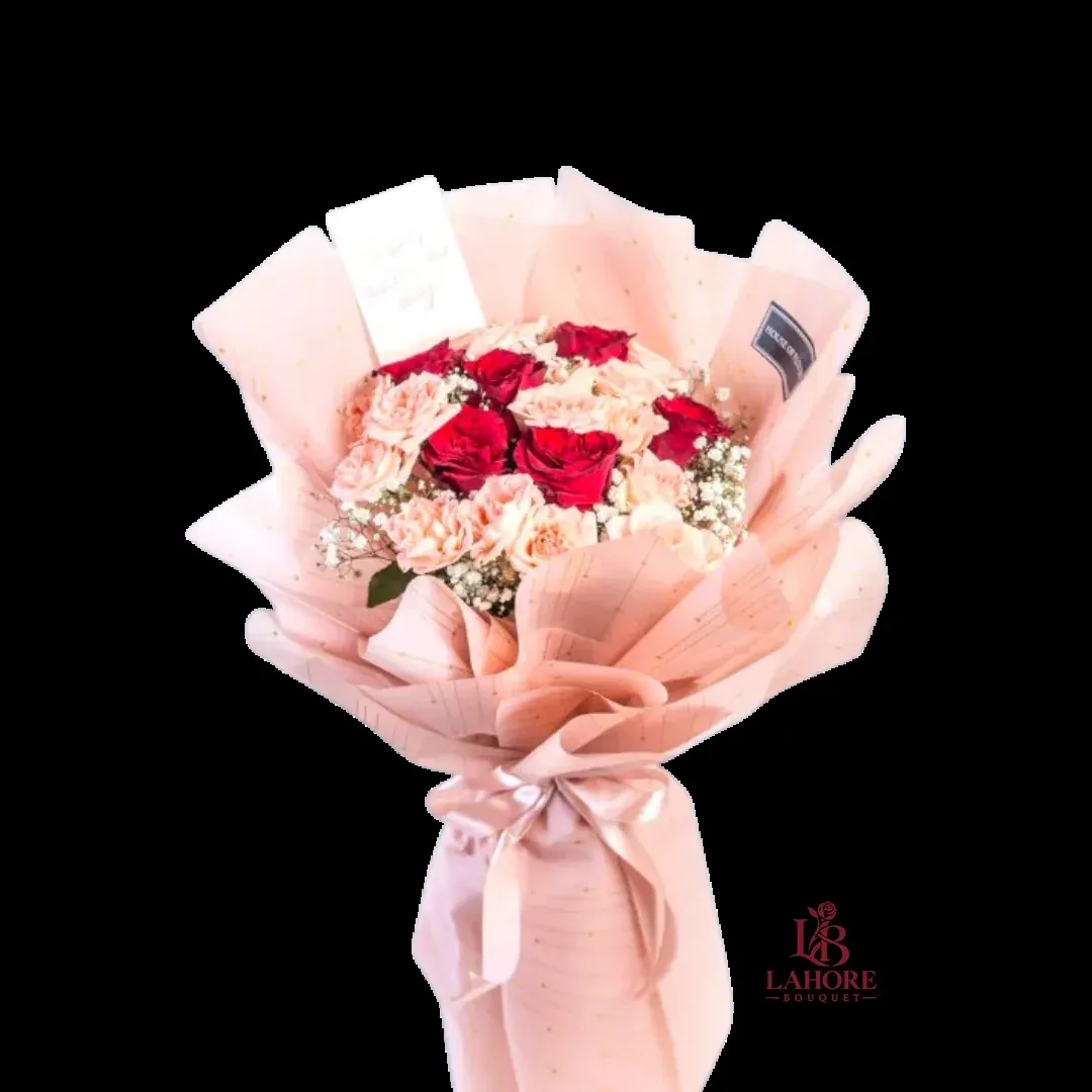 Romantic Red and Peach Bouquet