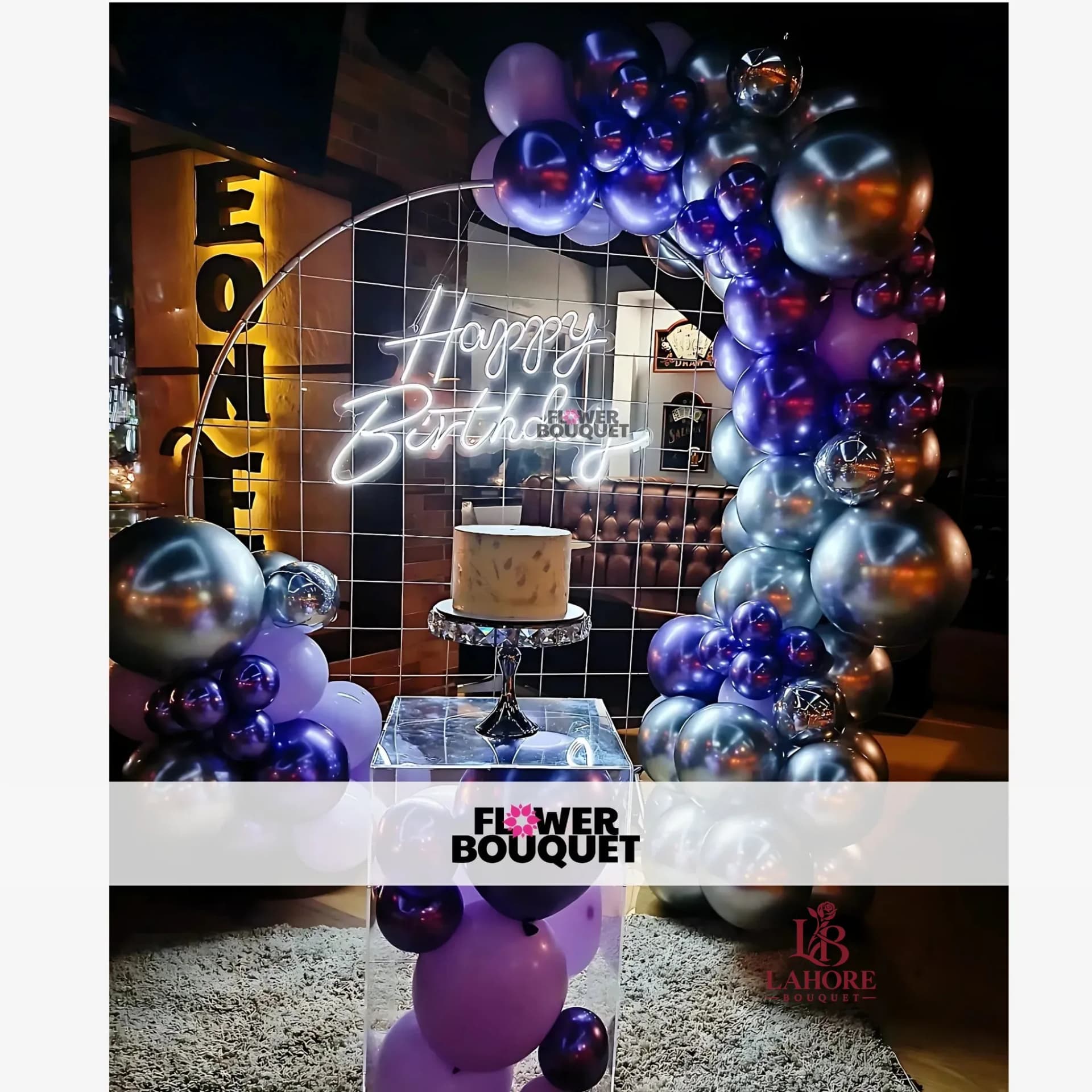 Purple and Silver Birthday Setup