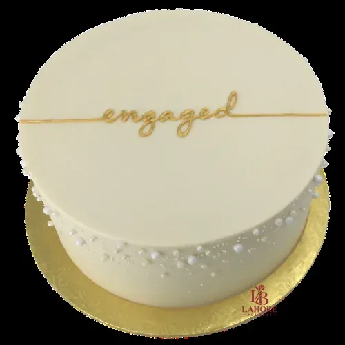 Golden Engaged Cake