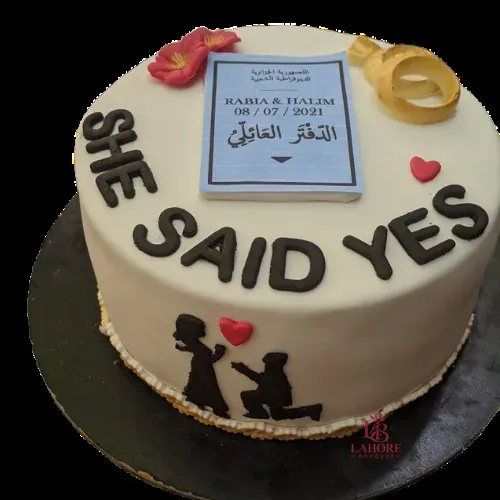 She Said Yes Cake