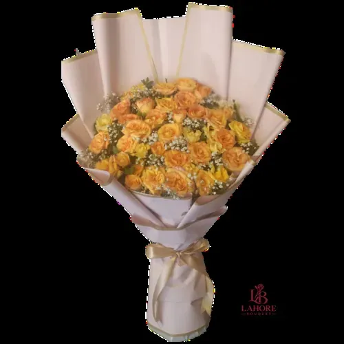 Sunset Rose Bouquet – Elegant Floral Gift with Premium Wrapping